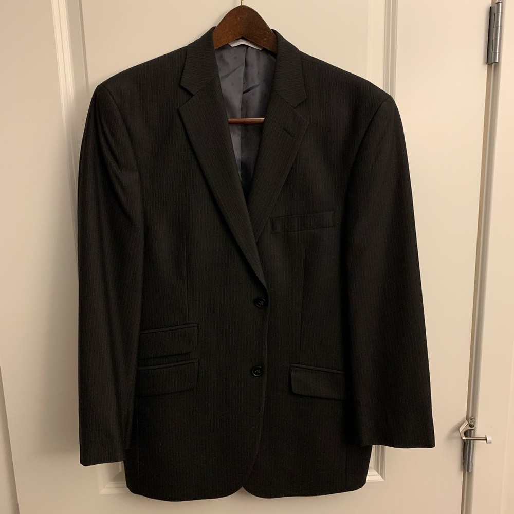 Perry Ellis Black Pinstriped suit jacket